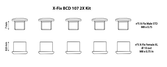 Carbon-Ti X-Fix BCD 107 2X Chainring Fixing Bolts -